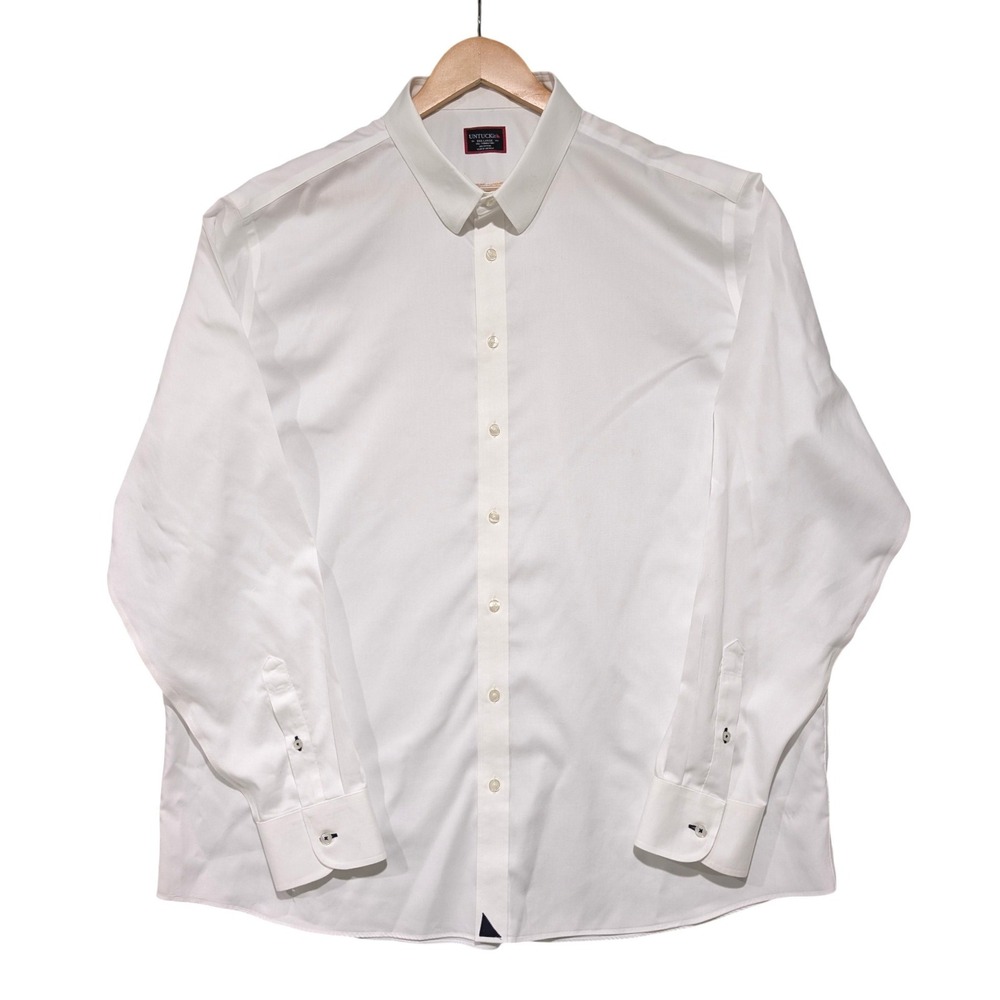 UNTUCKit Las Cases WF White Button Down Shirt Mens 3XL Tall Wrinkle Free Preppy
